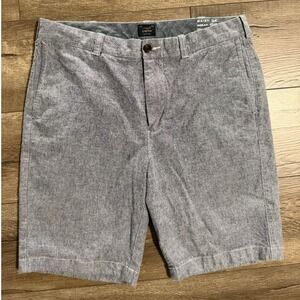 J Crew Stretch Blue Chino Denim Look Shorts Mens Size 34 Waist Blue Cotton Blend